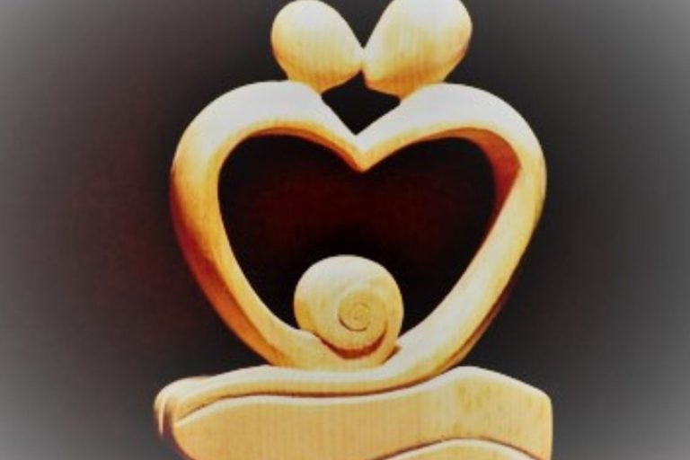 Loving Couples Statues Wood Abstract Figures Modern Art