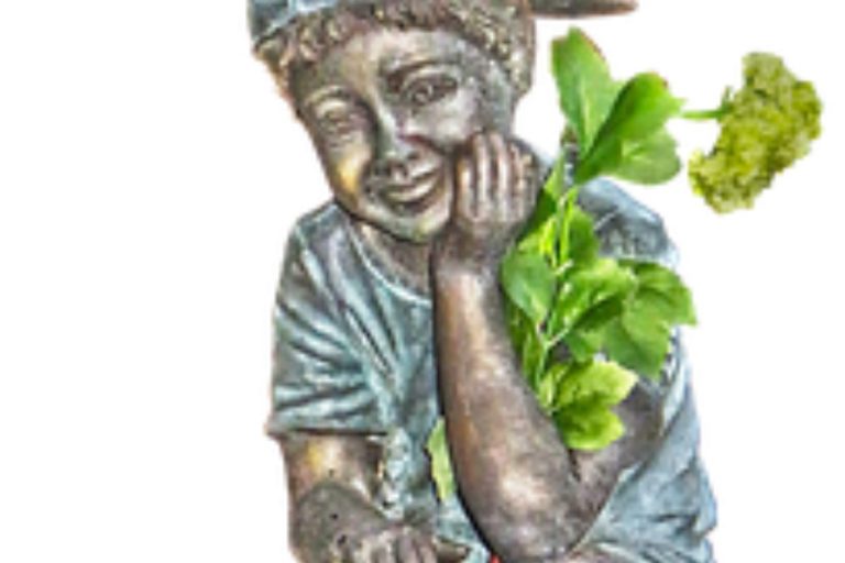 Solar Garden Light Boy Statue Decoration